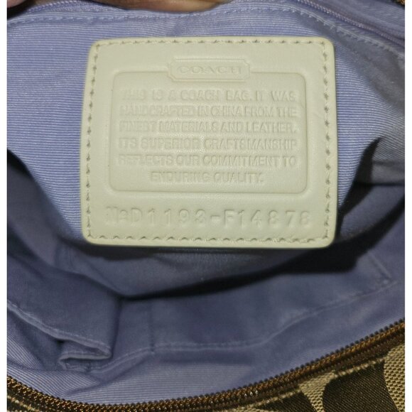 Coach Soho Daisy Signature Logo Tote Shoulder Bag Khaki Yellow - Picture 12 of 16